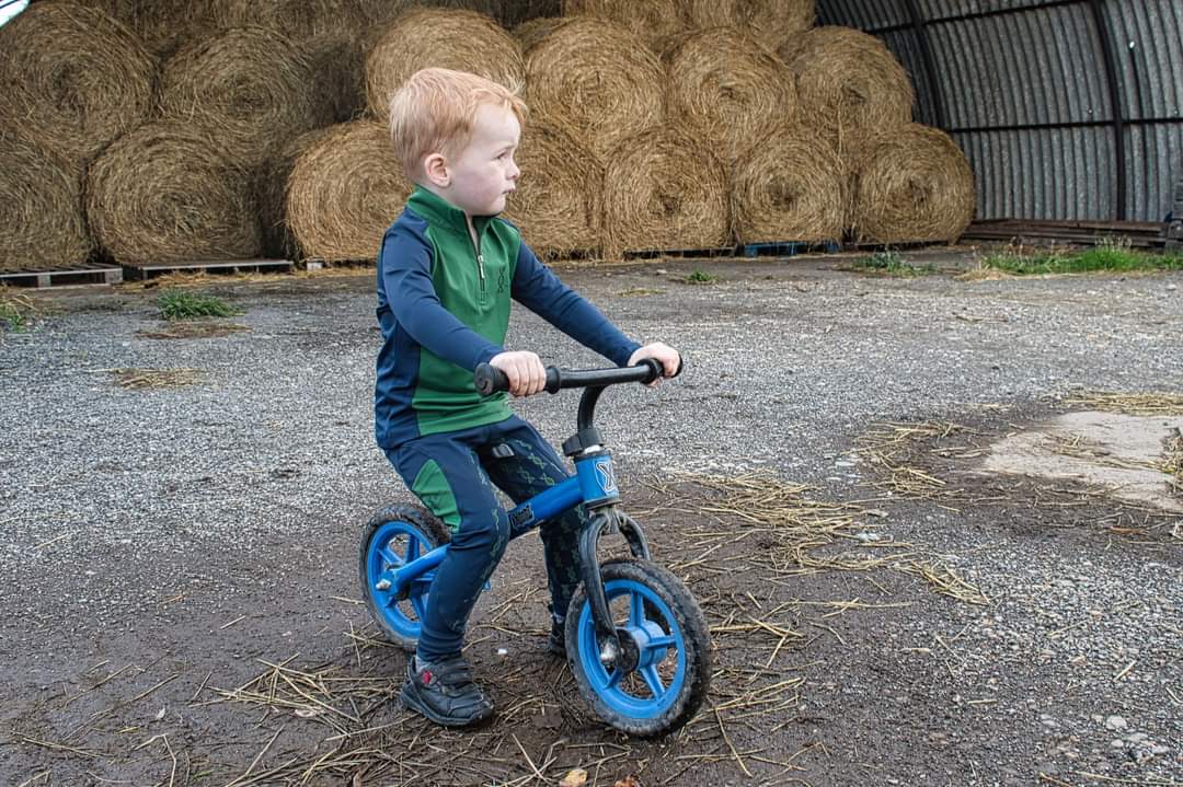 Children's navy and green baselayer DNA equestrian ltd