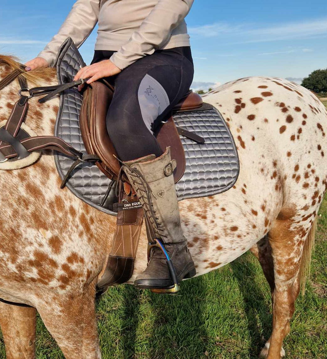 Ladies black and grey riding tights DNA equestrian ltd