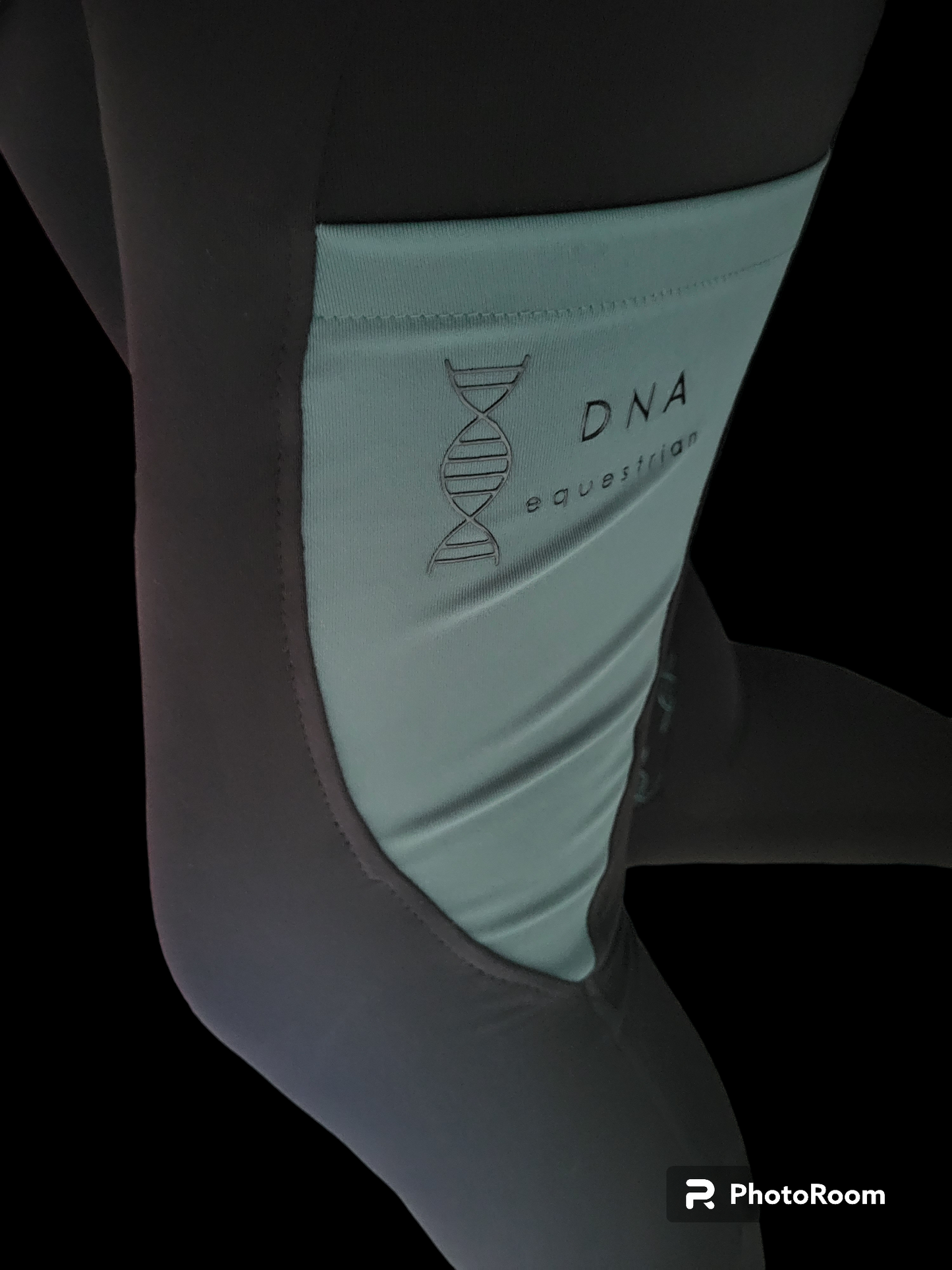 Ladies black and green riding tights DNA equestrian ltd