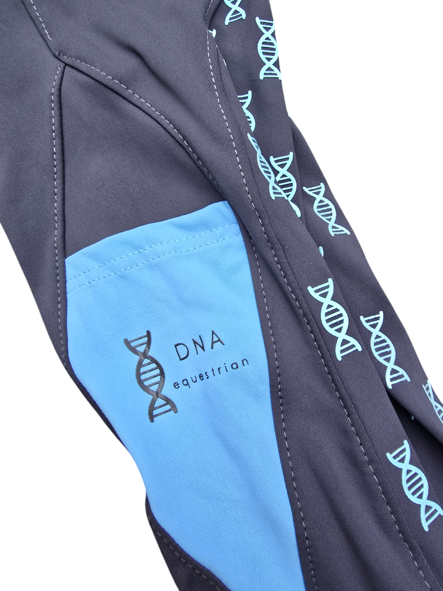 Childrens grey with blue riding tights