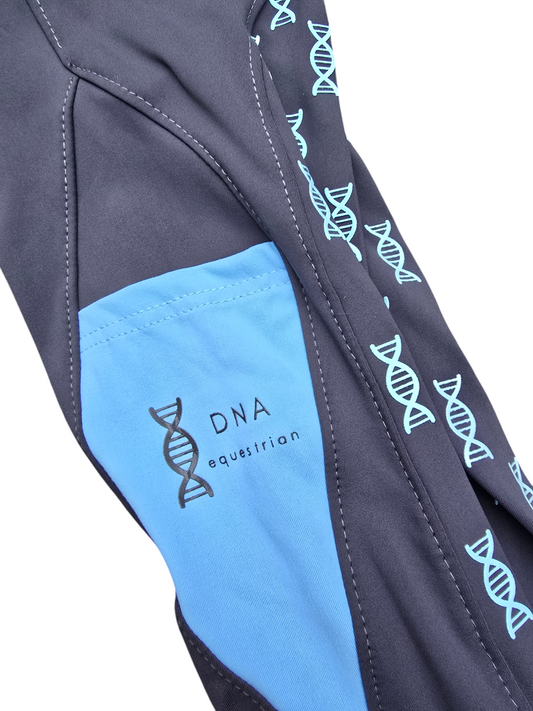 Childrens grey with blue riding tights