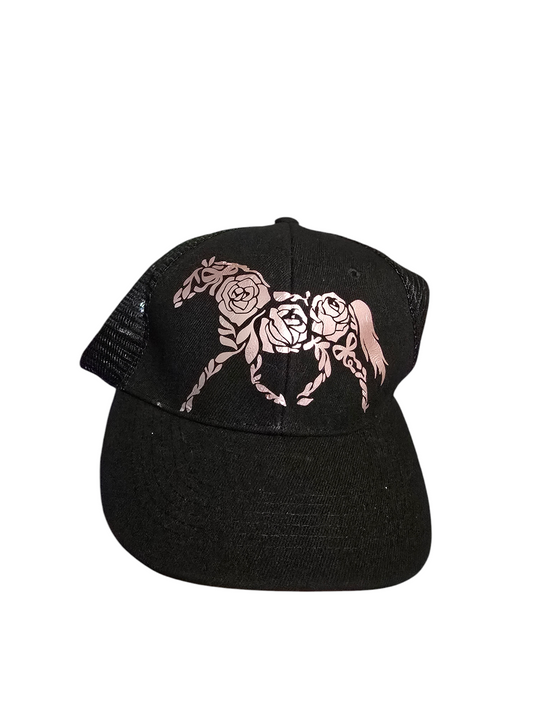 Black and rose gold baseball cap