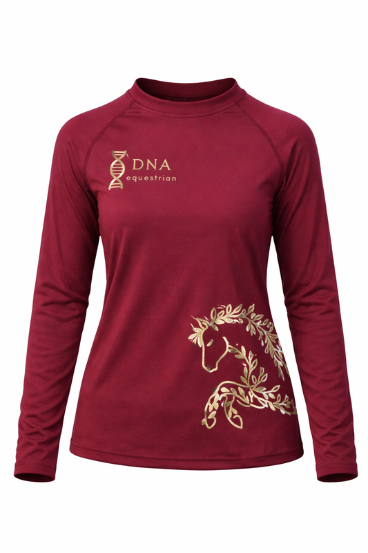 Ladies wine long sleeved tee