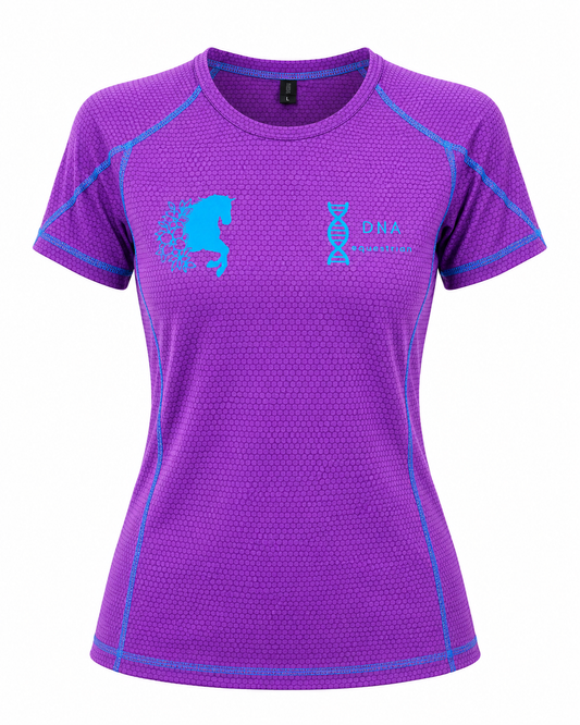 Ladies short sleeved purple tee