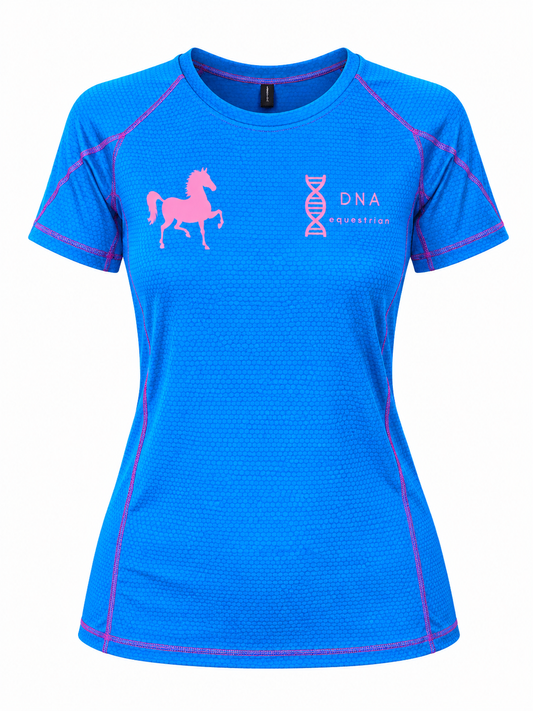 Ladies short sleeved blue tee