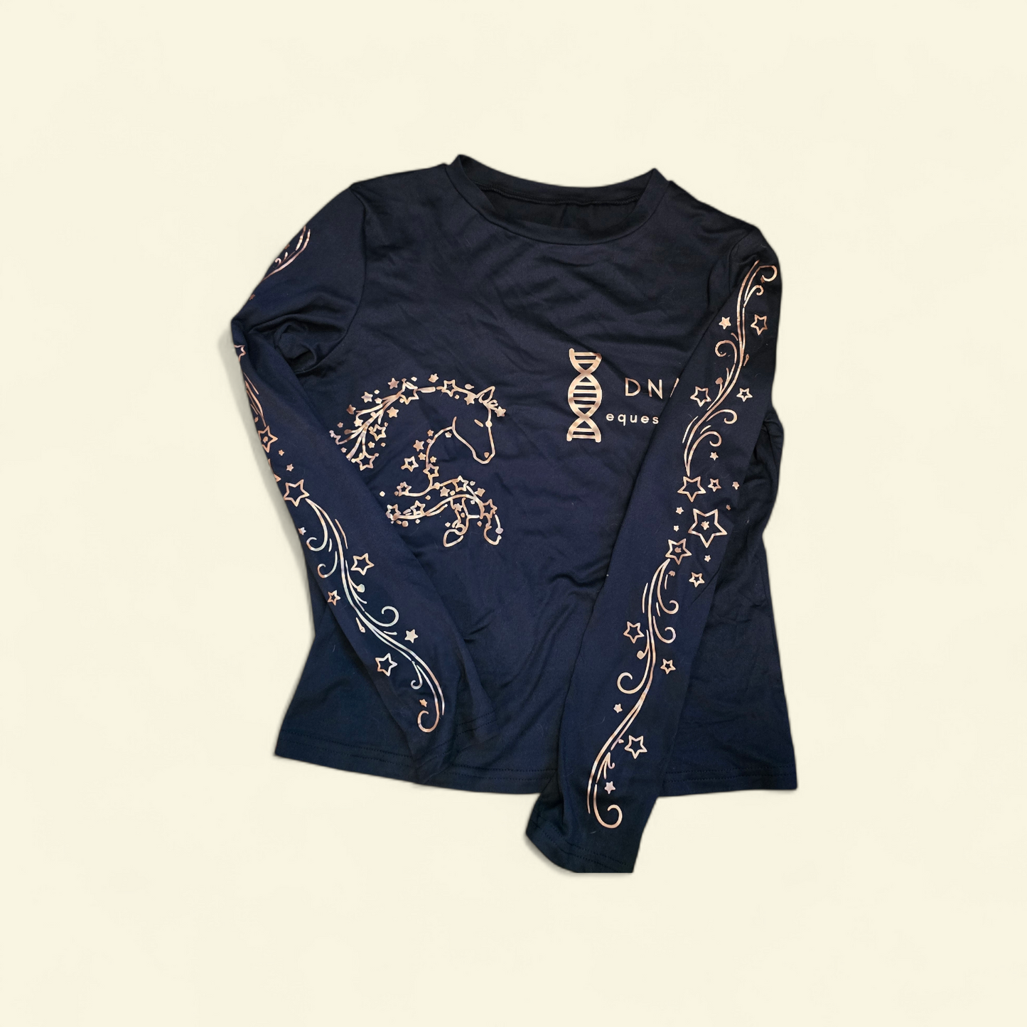 Ladies navy long sleeved star tee