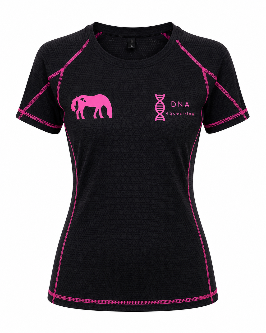 Ladies short sleeved black tee
