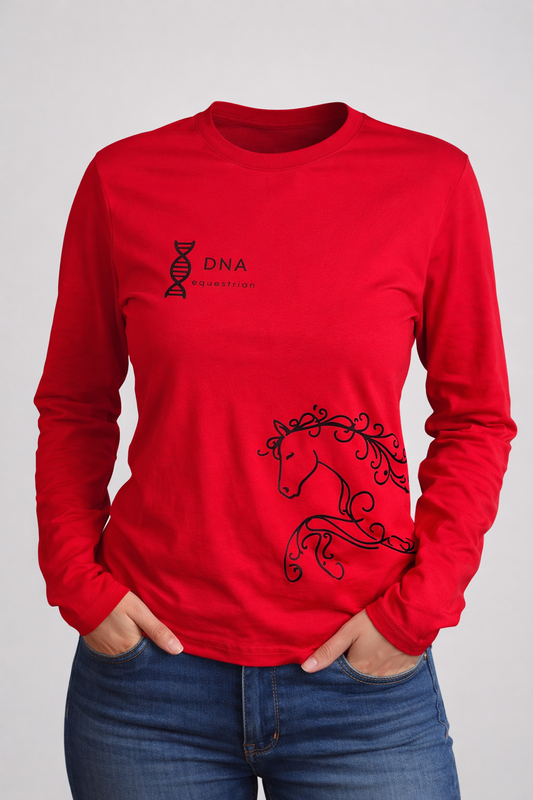 Red ladies long sleeved tee