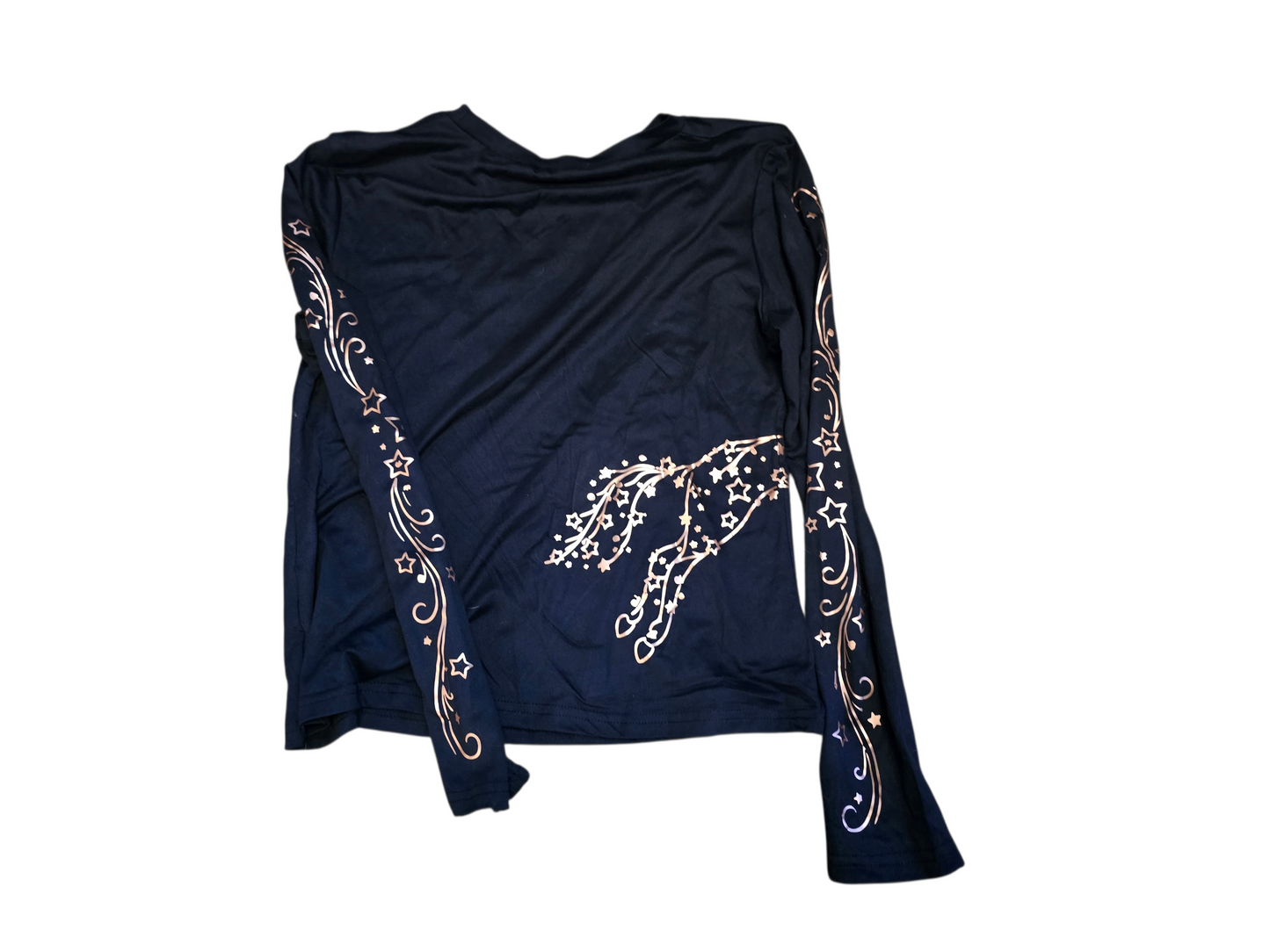 Ladies navy long sleeved star tee