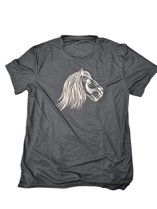 horse skull equestrian black unisex adult t-shirt