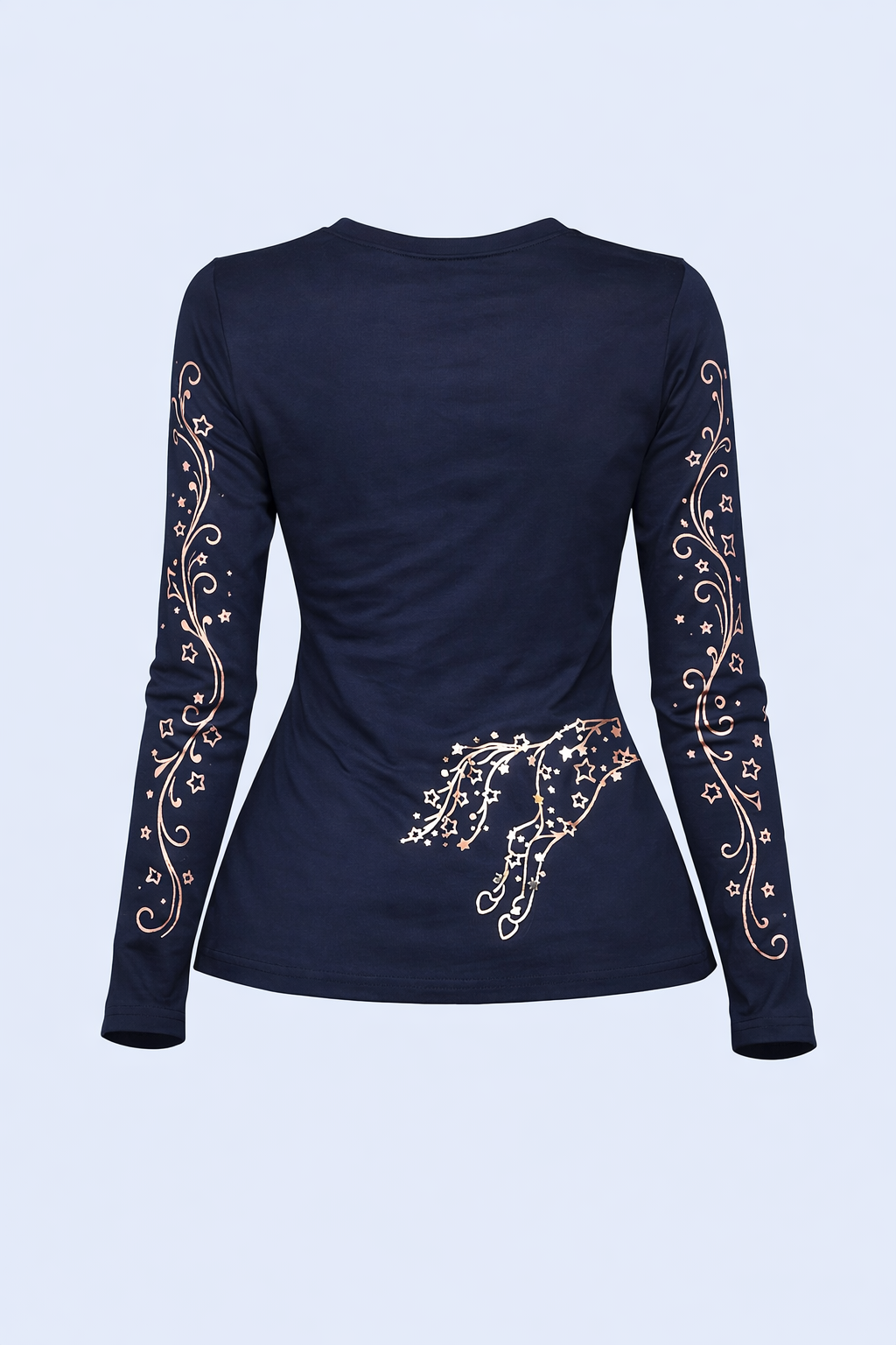 Ladies navy long sleeved star tee