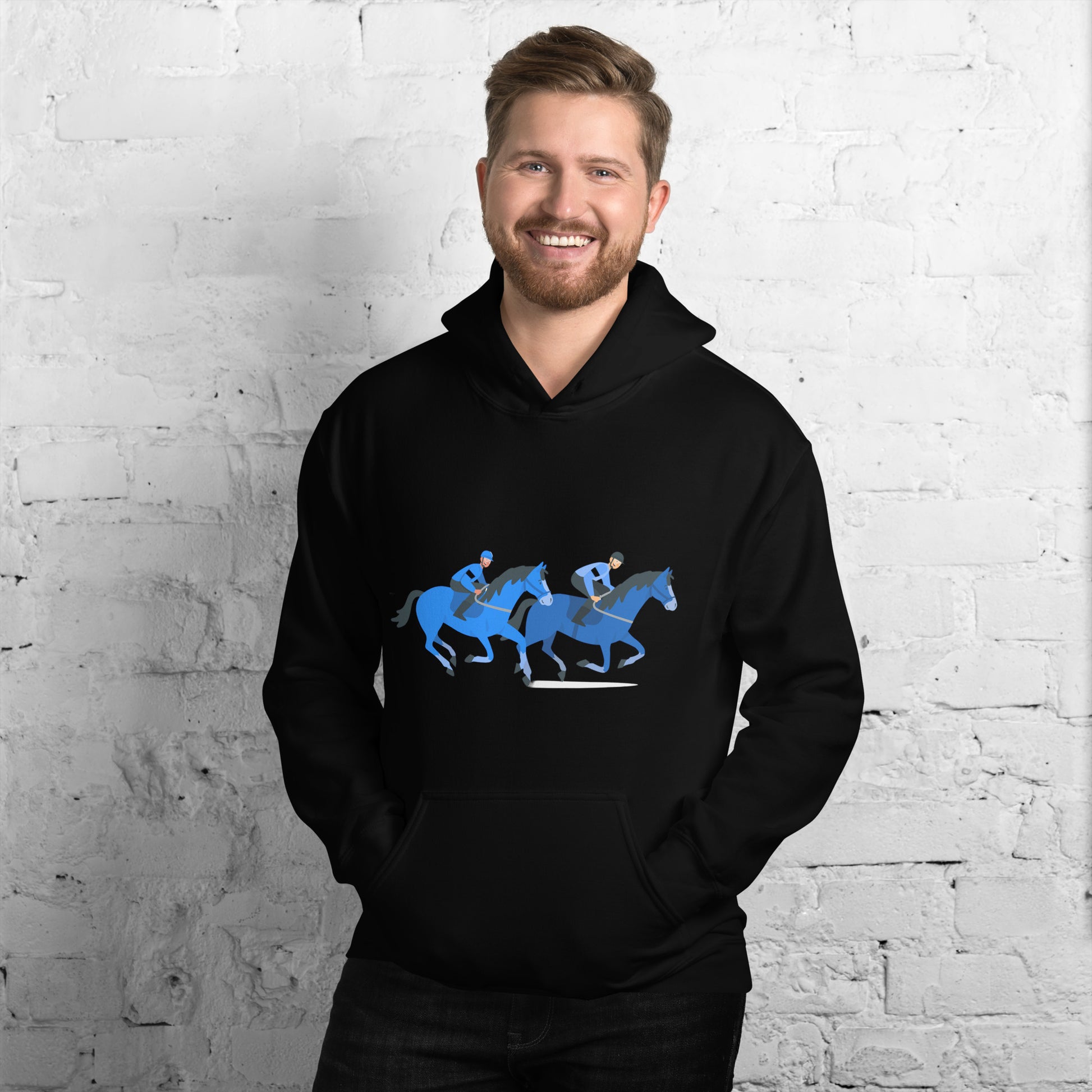 Blue horses hoodie DNA equestrian ltd